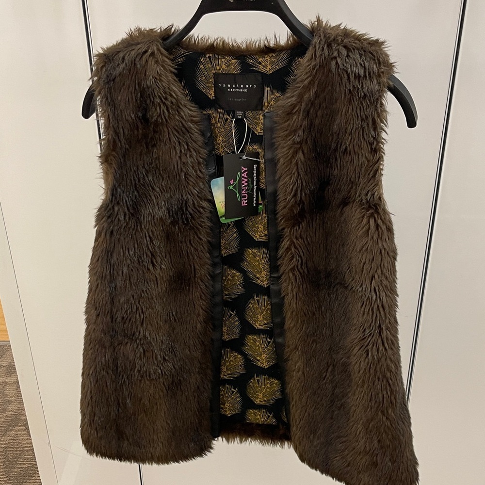 💚 Sanctuary Brown Faux Fur Vest